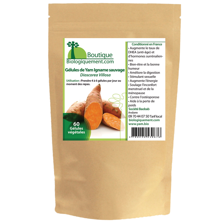 Acheter du yam bio igname sauvage en gélules sur Biologiquement.com
